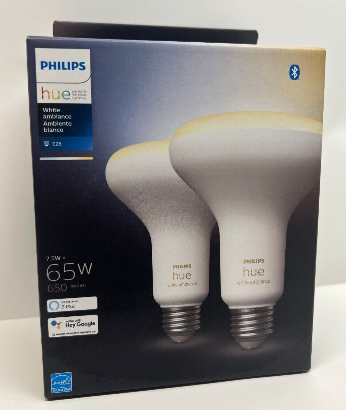 Philips Hue White Ambiance BR30 LED 65-Watt Equivalent Dimmable Light Bulb- 2