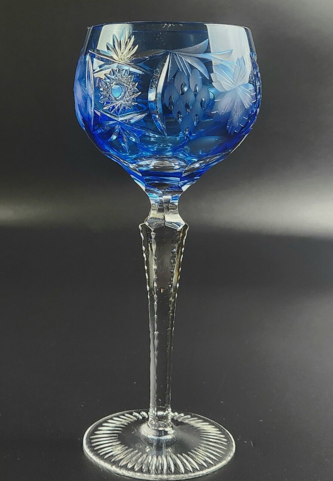 Vintage Aquamarine Tall Hock Wine Traube by NACHTMANN - 8 1/4\