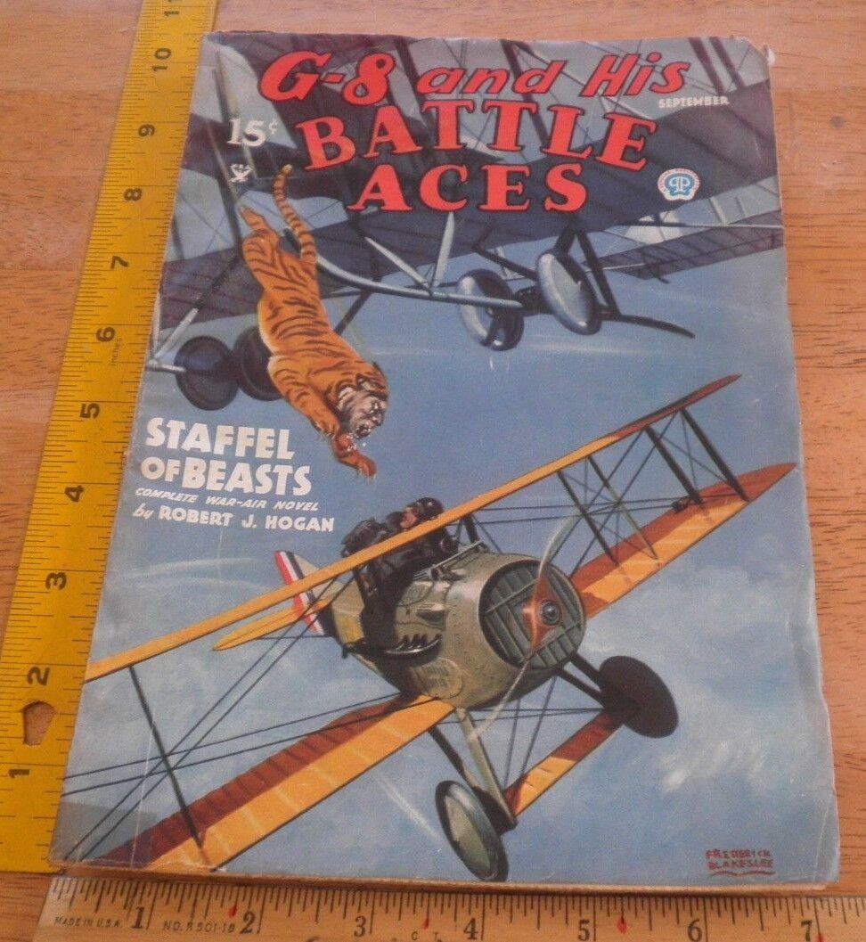 1935 G-8 and His Battle Aces pulp Robert Hogan V6 #4 Staffel of Beasts VINTAGE