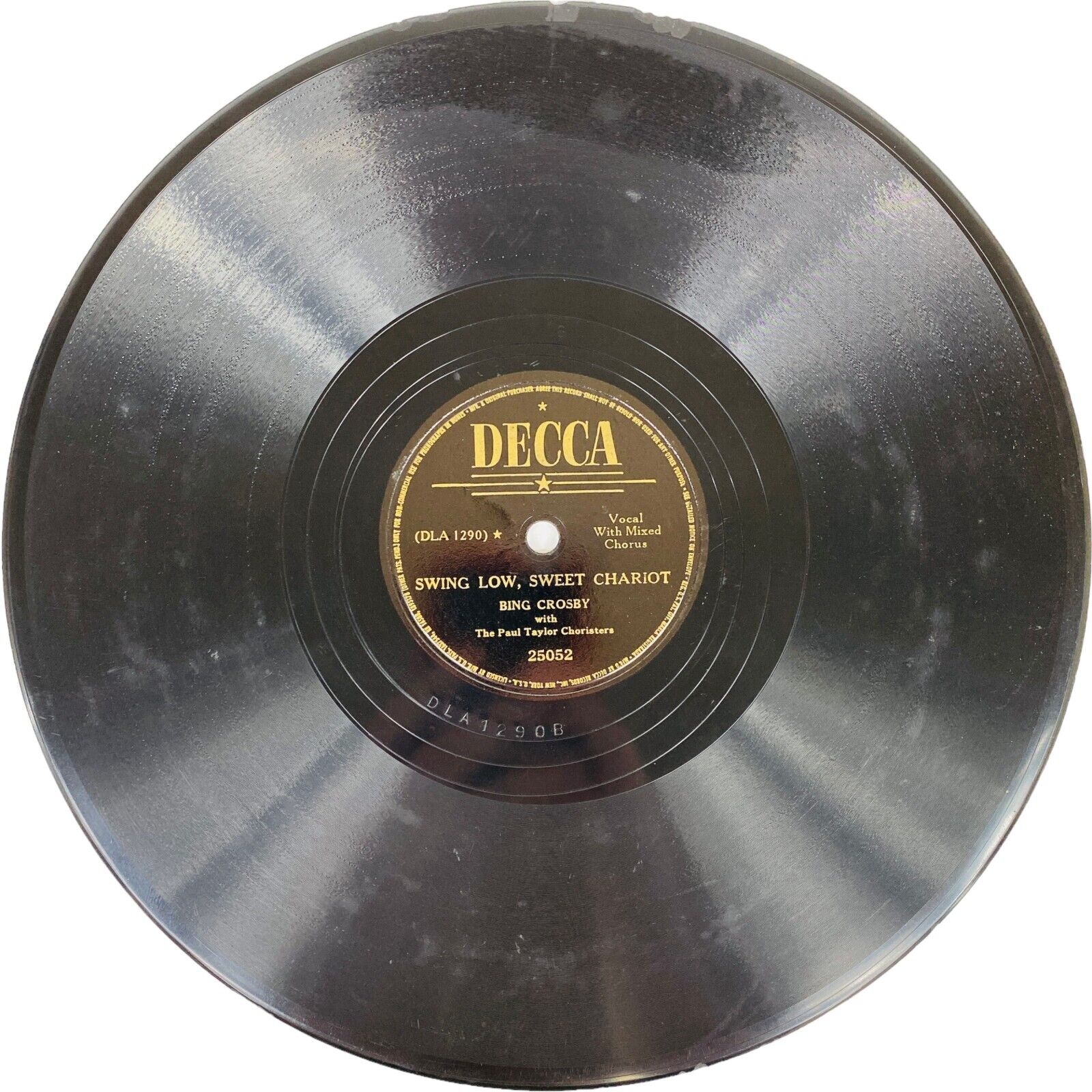 Bing Crosby - Swing Low, Sweet Chariot / Brahms\' Lullaby 25052 Decca 78 RPM 10\