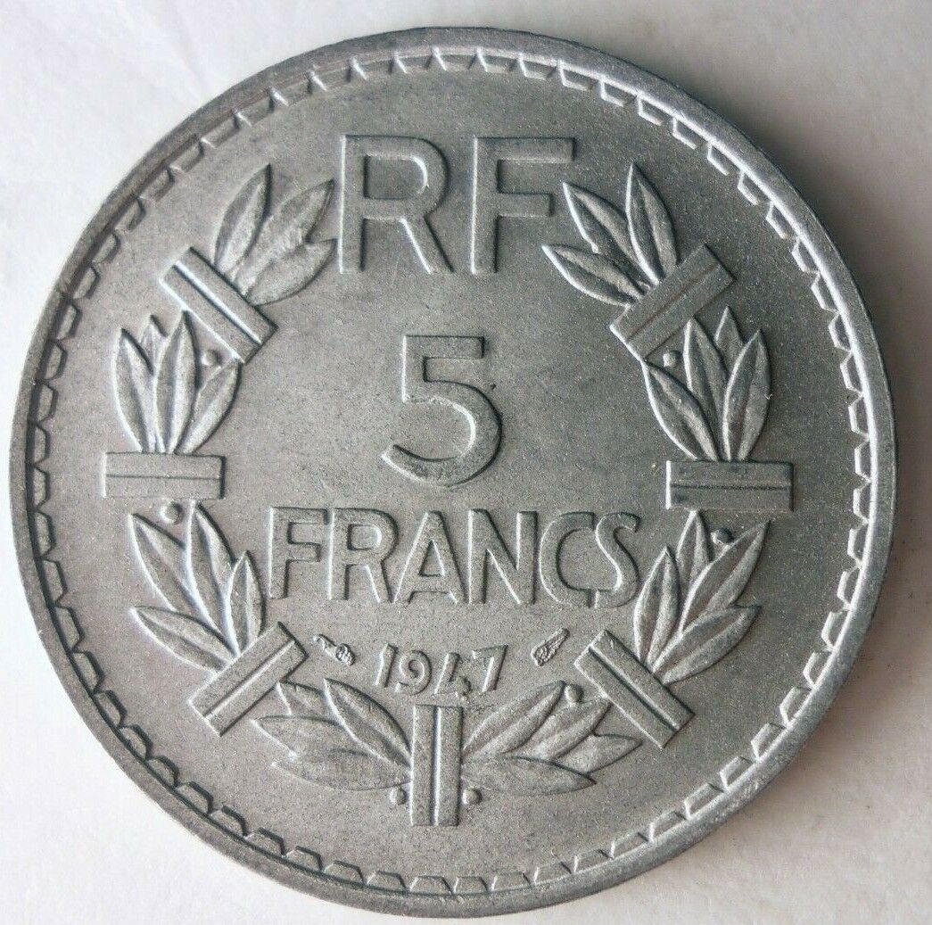 1947 FRANCE 5 FRANCS - AU - Excellent Vintage Coin - BARGAIN BIN #111