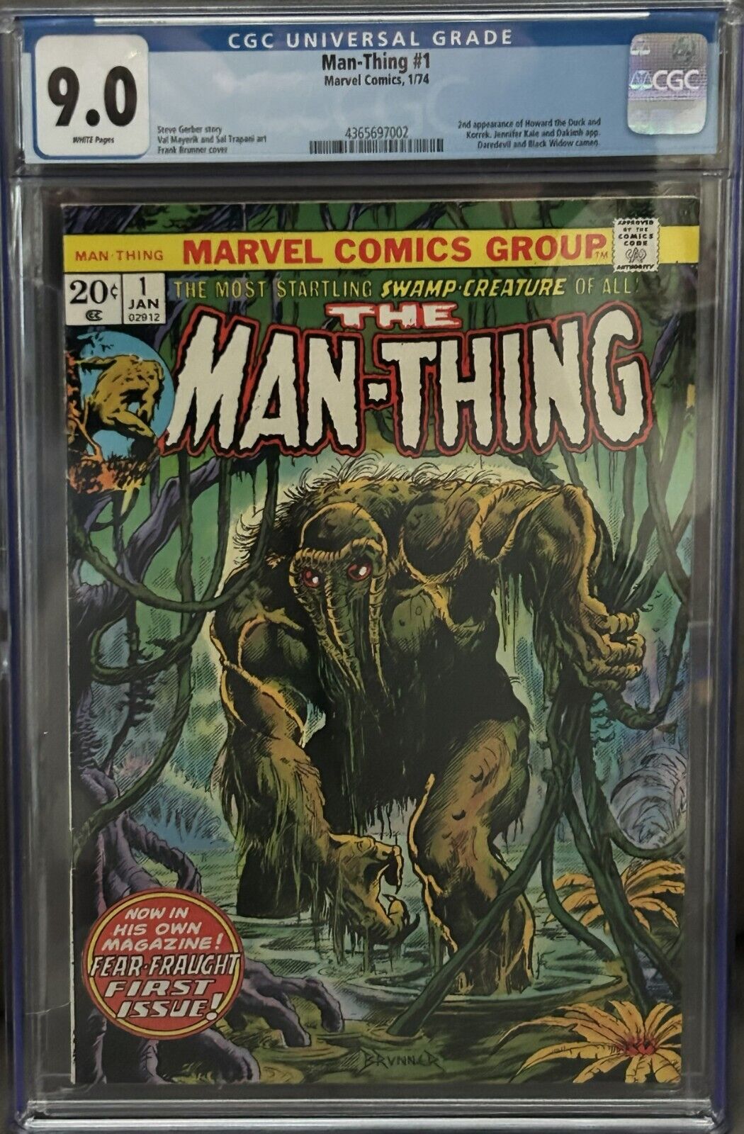 Man-Thing #1 - Marvel Comics 1974 CGC 9.0 2nd appearance of Howard the Duck