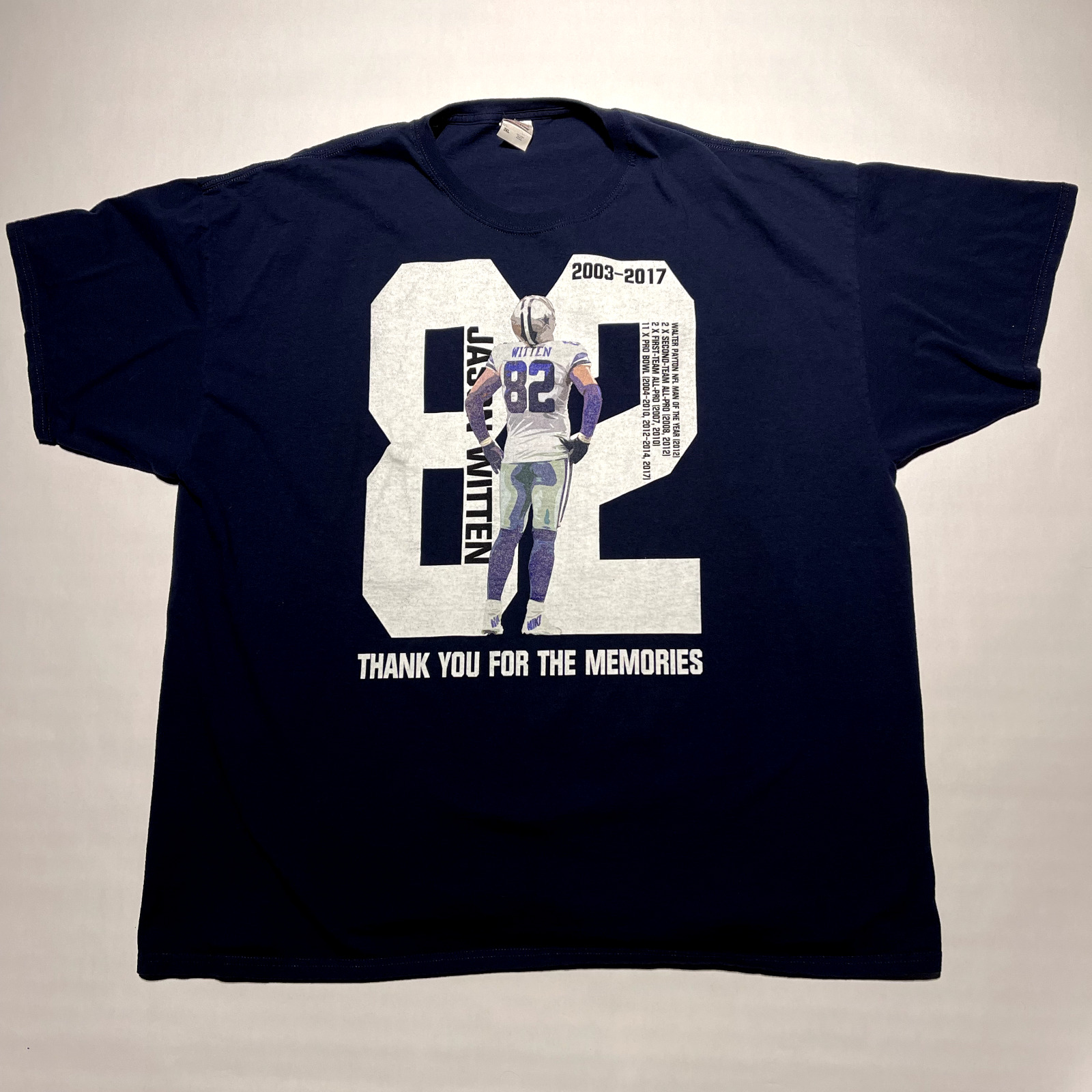 Y2K Jason Witten Dallas Cowboys 2003-2017 Thank You For The Memories T-Shirt 3XL