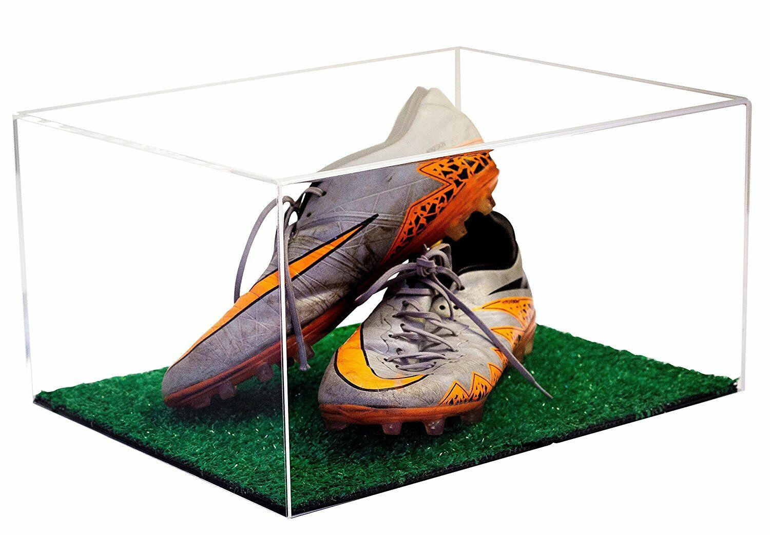 Soccer, Baseball or Football Cleats Clear Display Case with Turf Floor(A026-CTB)
