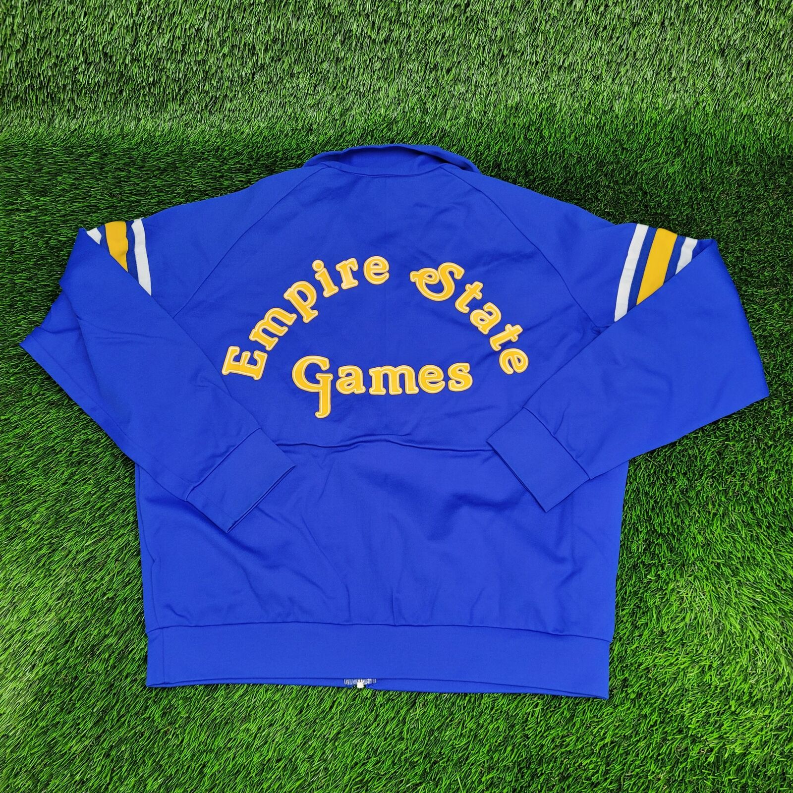 Vintage 1986 Buffalo Empire-State-Games Track Jacket Large Blue TALON Zipper