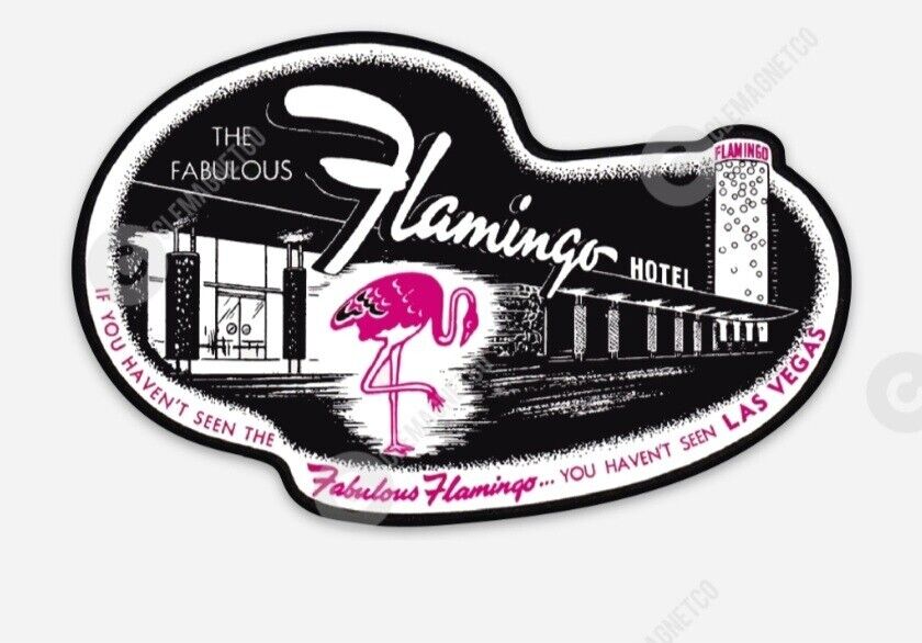 Las Vegas Flamingo Hotel Vintage Style STICKER - Vinyl DECAL Luggage Label