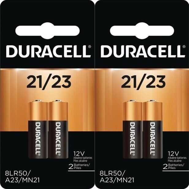 4 Pack Duracell A23 21/23 12 Volt MN21 MN23 23AE GP23 23A 23GA Batteries (2X2)