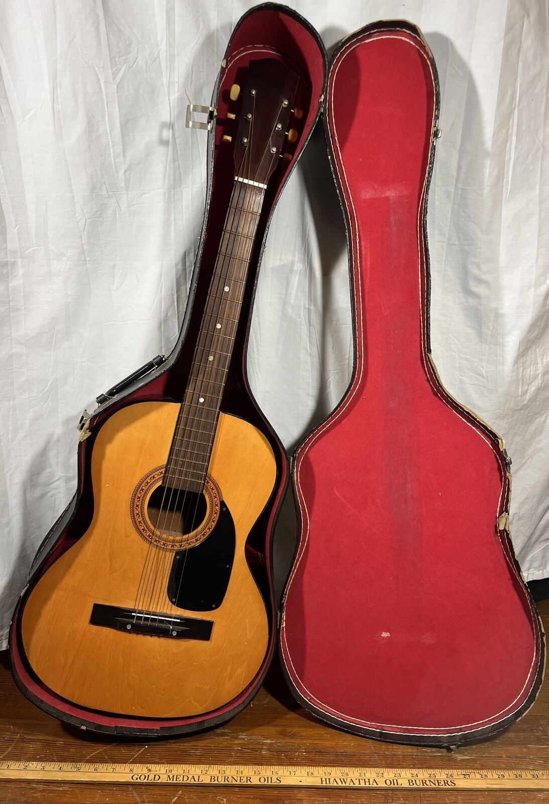 1960’s-70’s Kay? Acoustic Guitar Flat Top With Case VTG