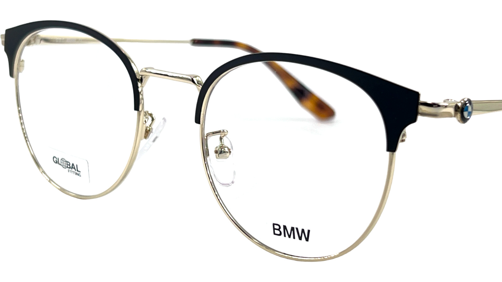 BMW BW5010 Men\'s Round Metal Eyeglass Frame 032 Pale Gold 51-21 Global Fit