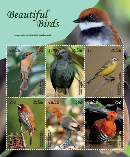 Palau 2018 - Beautiful Birds - Sheet of 6 stamps - Scott #1404 - MNH