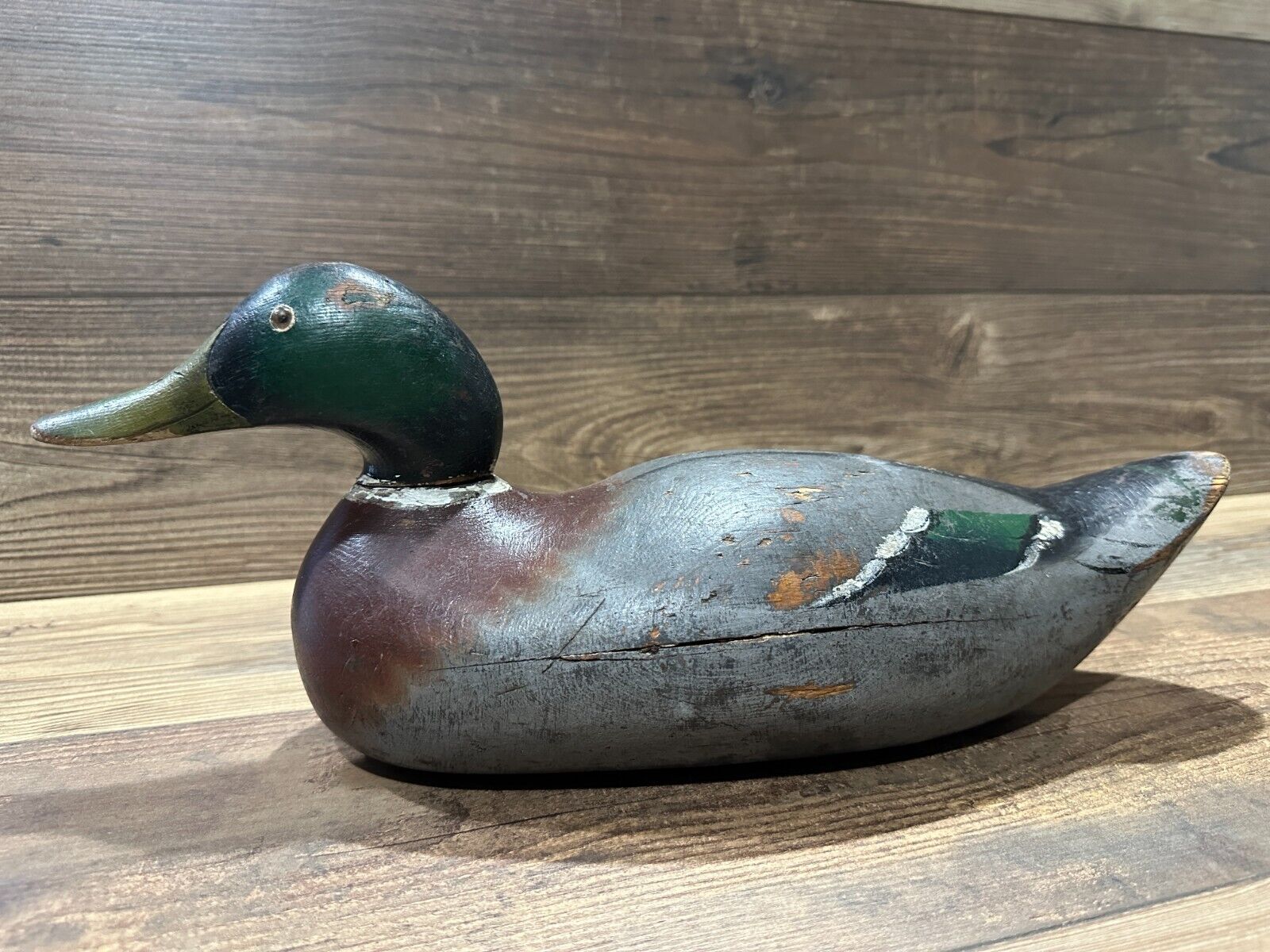 Antique Vintage Wood Duck Decoy **MASON** Mallard Drake --- Challenge