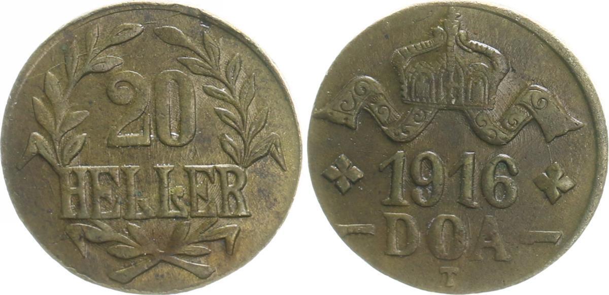 german East Africa 20 Heller J.724b Brass vz prfr