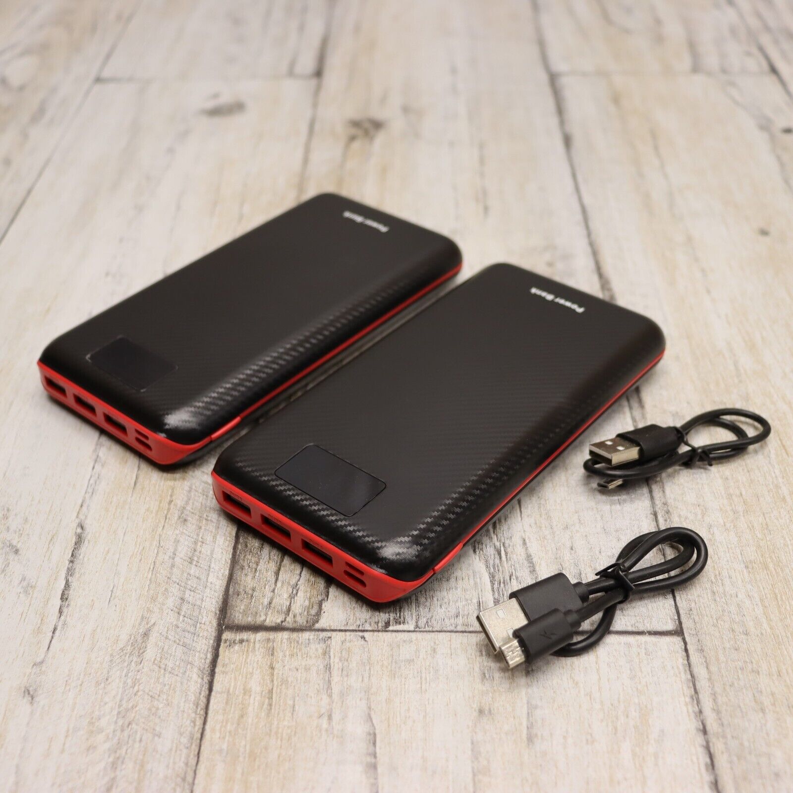 2Pc 24000MAH Power Bank Portable Charger High Capacity External Battery Dual USB
