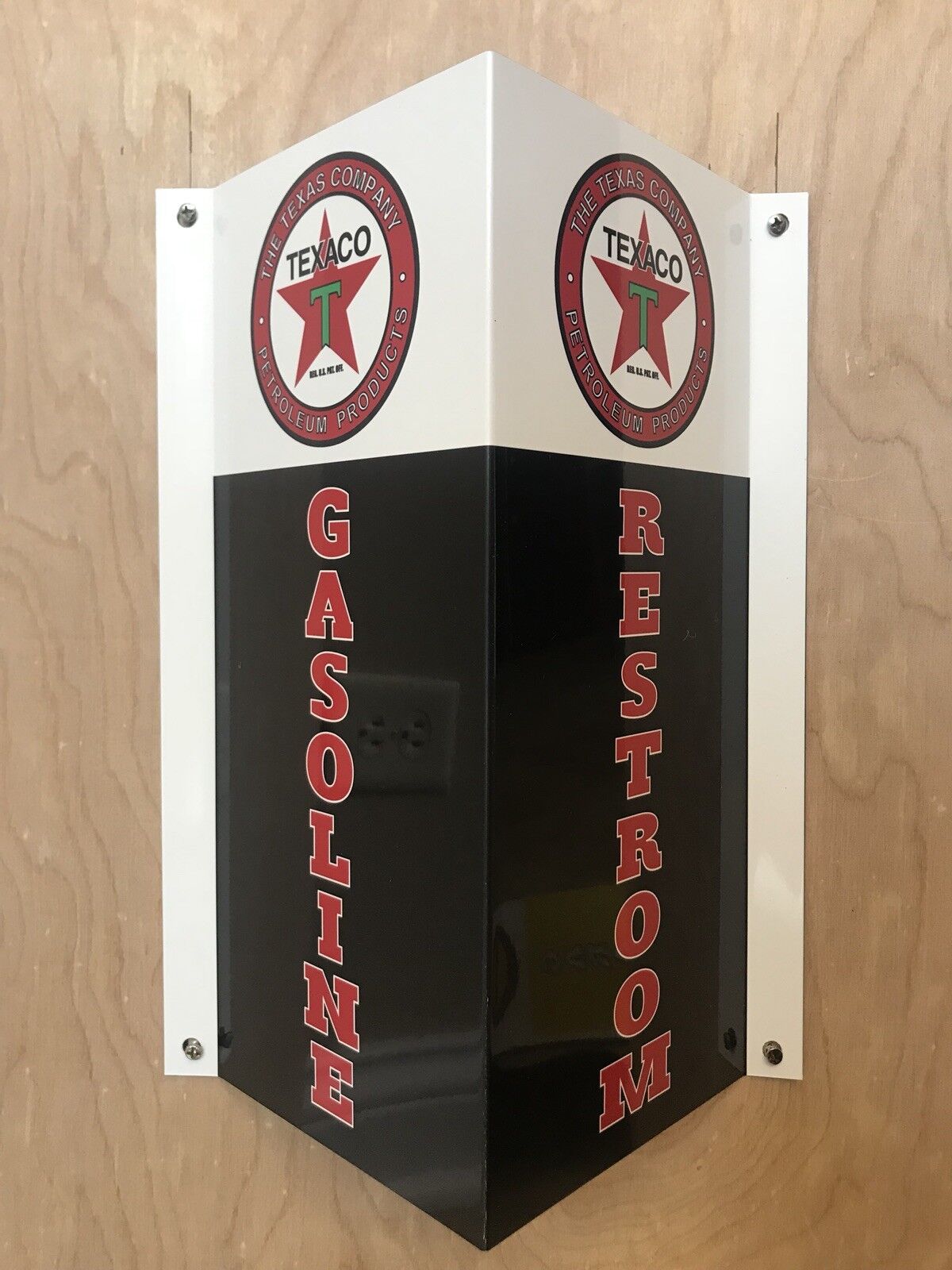 Texaco Restroom Metal  Gasoline Gas sign Pump Oil WOW