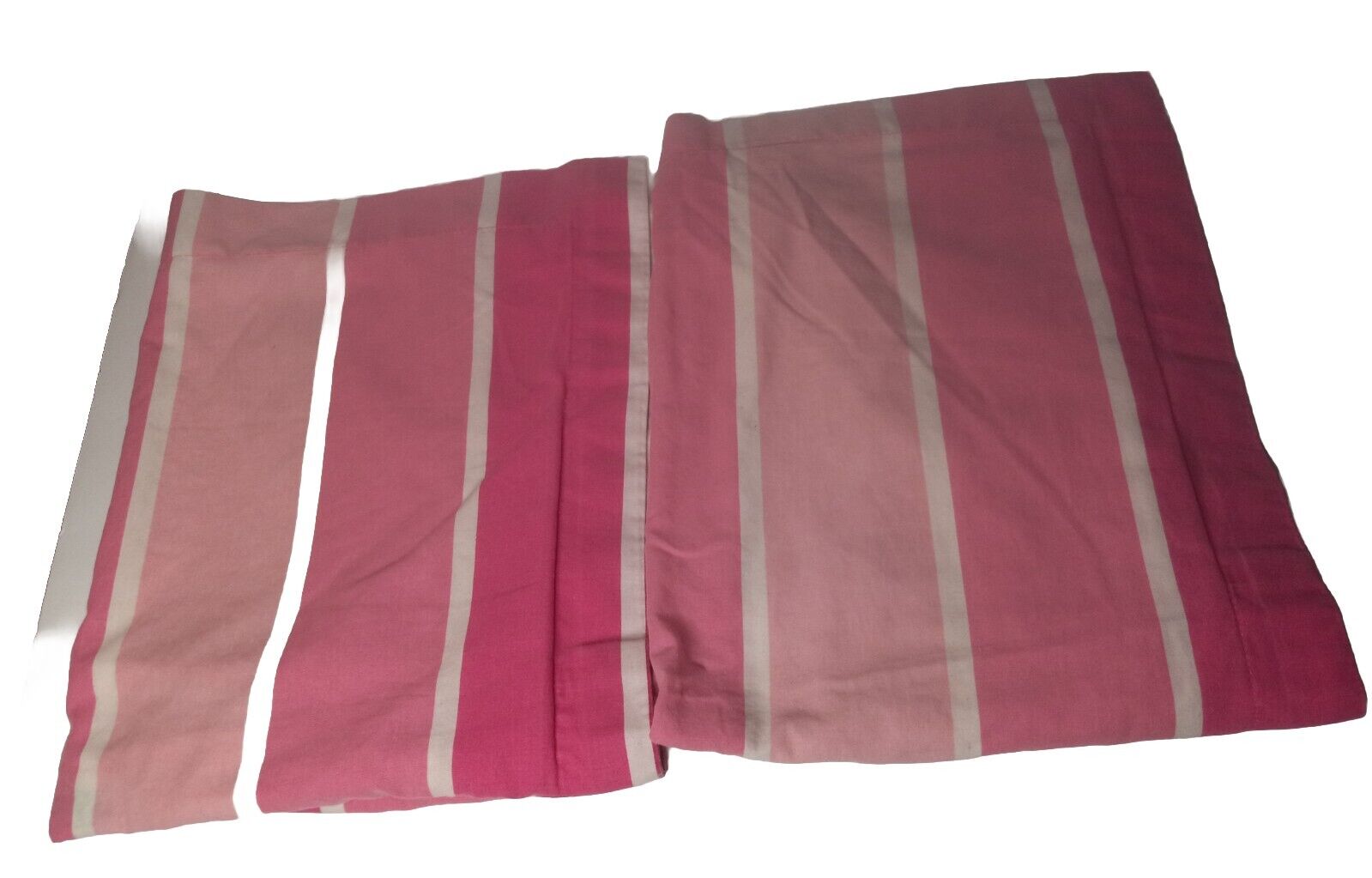 Vintage Mid-Century Mod 1970s Pink Striped Pillow Shams  (2)