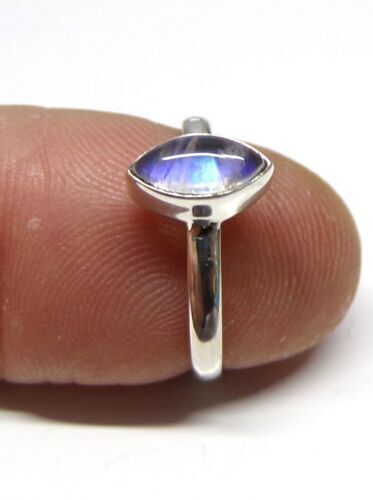 Beautiful Rainbow Moonstone Handmade 925 Sterling Silver Ring All Size AK696