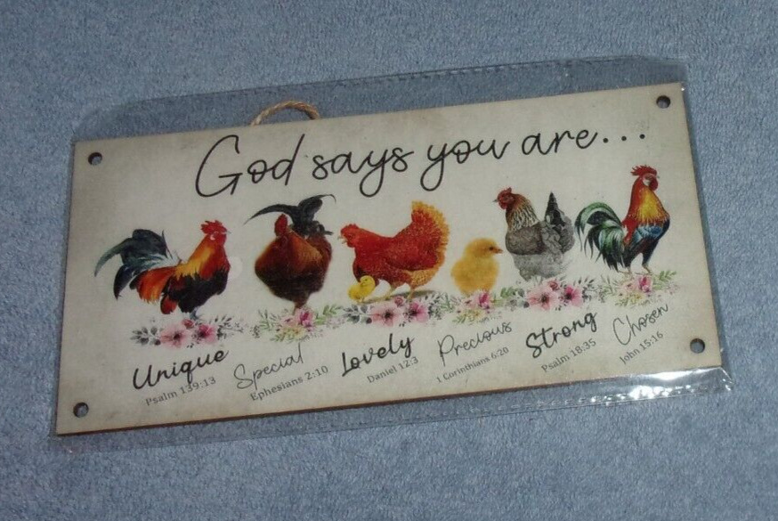 Rooster Chicken Wall Decor Farmhouse Animal God Says You Are...   New
