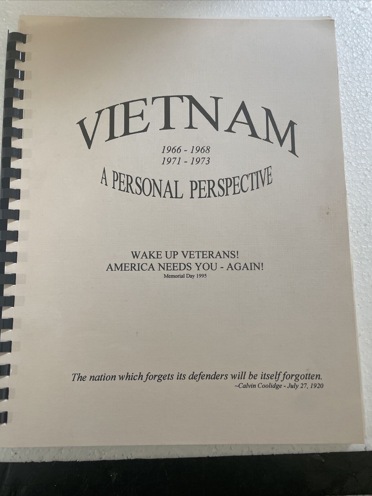 Vietnam A Personal Perspective 1966-1968 1971-1973 Number 255 Of 430 Copies