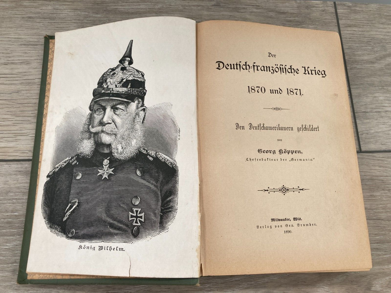 Franco German War Kaiser King William Antique Book Brumder Milwaukee Illustrated