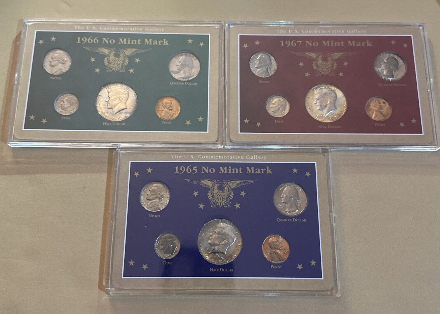 1965,1966,1967. Mint sets, No Mint Mark Circulate COIR SET