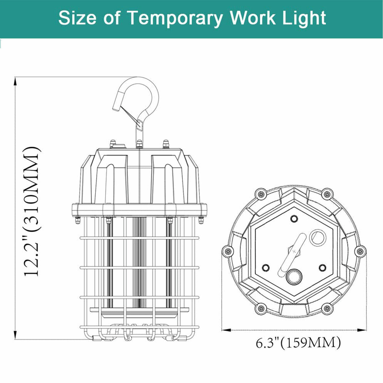 60W-150W LED Temporary Work Light Portable Work Construction Lighting US Plug