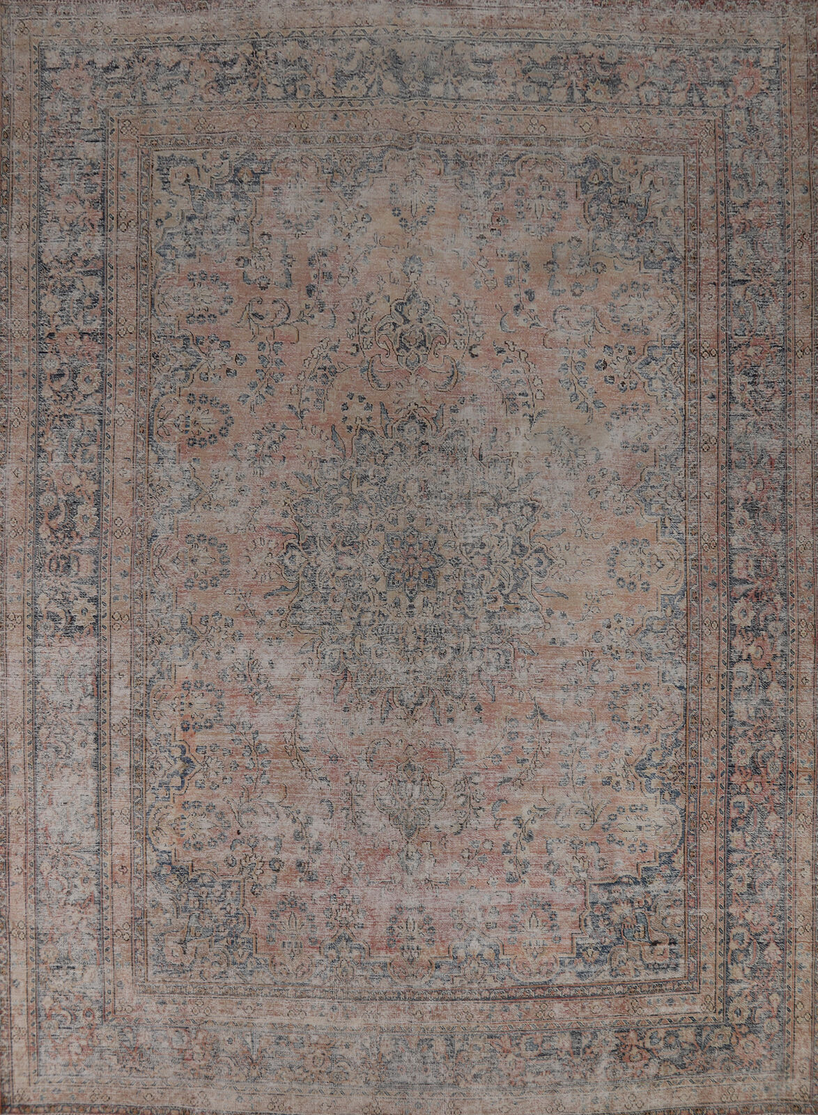 Traditional Muted Mashaad Vintage Area Rug 10x12 Wool Hand-knotted Room Size Rug