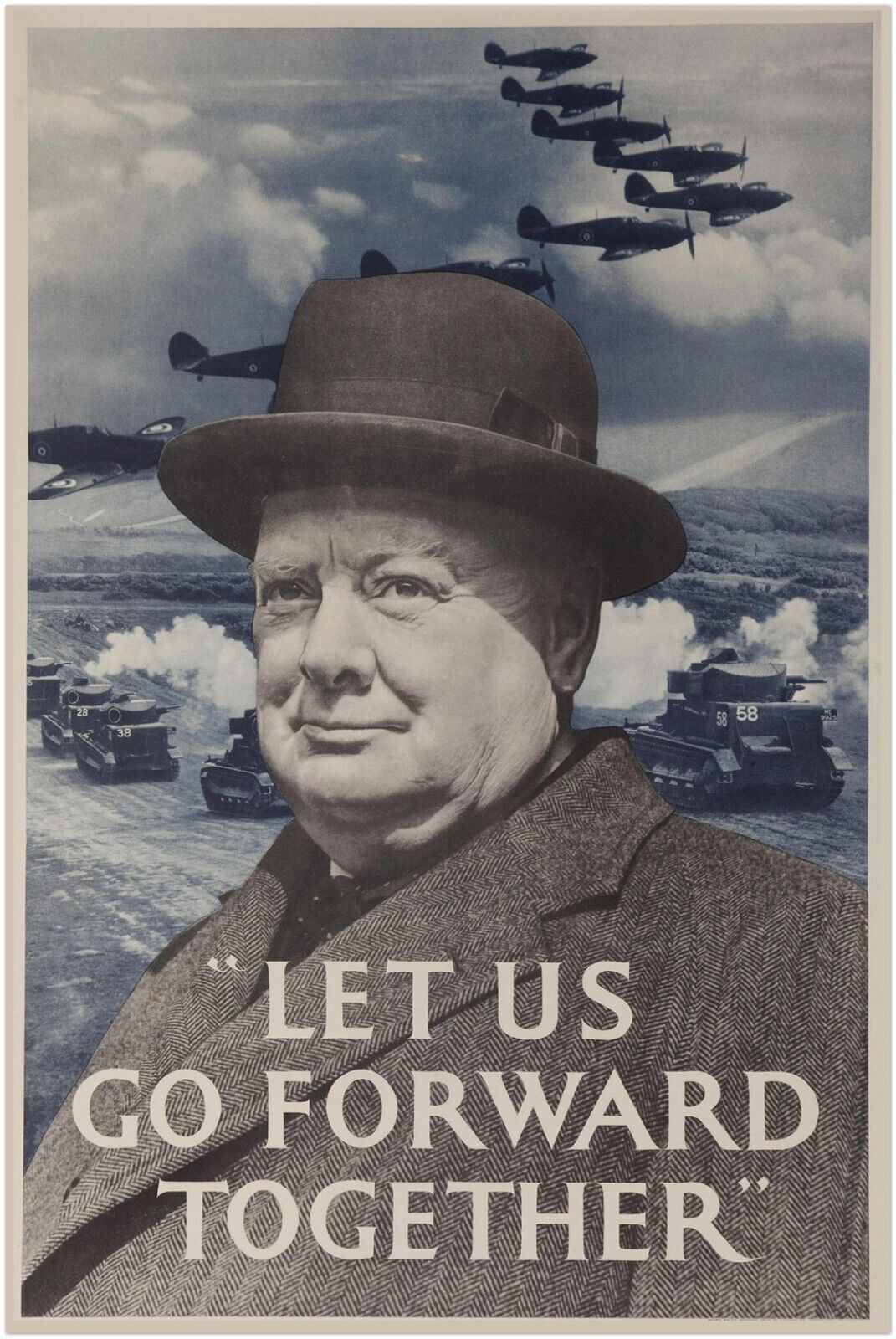 Winston Churchill - World War 2 Poster - WW2 Vintage Poster