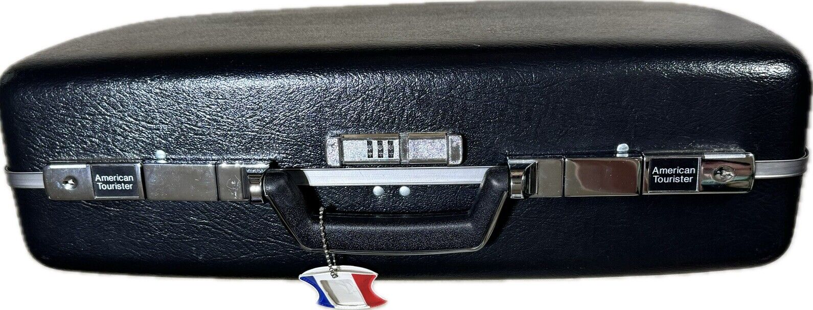 Vintage American Tourister Briefcase Hard Case BLACK Retro Luggage 24x17x7