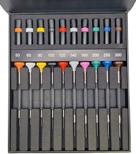 BERGEON 6899-AC10 SET Assortment of 10 screwdrivers for Watchmakers swiss made