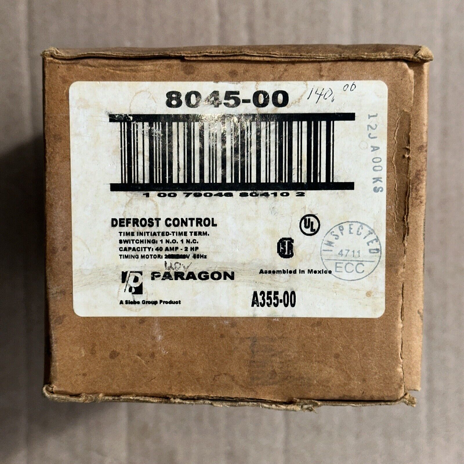 NEW IN BOX Paragon 8045-00 Defrost Control Timer Commercial Refrigeration Timer