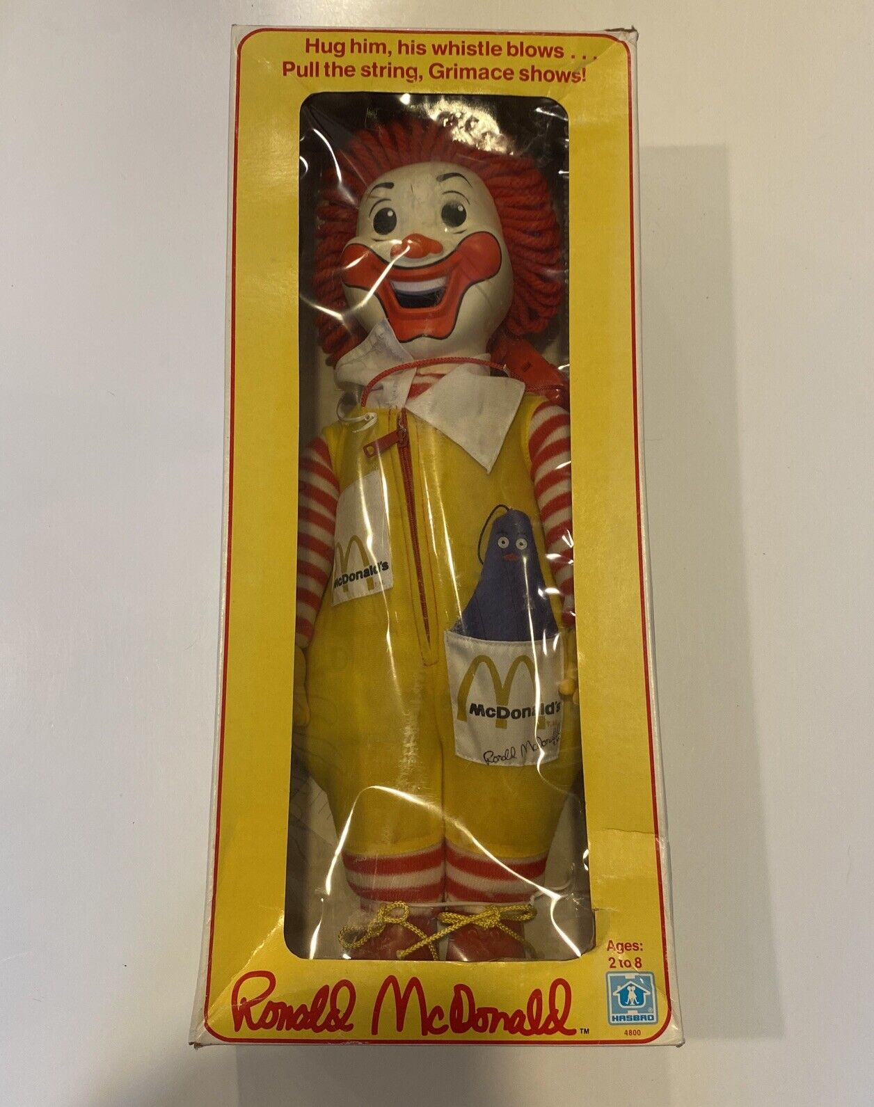 1978 Ronald McDonald Whistle & Grimace Plush Doll Hasbro 21\