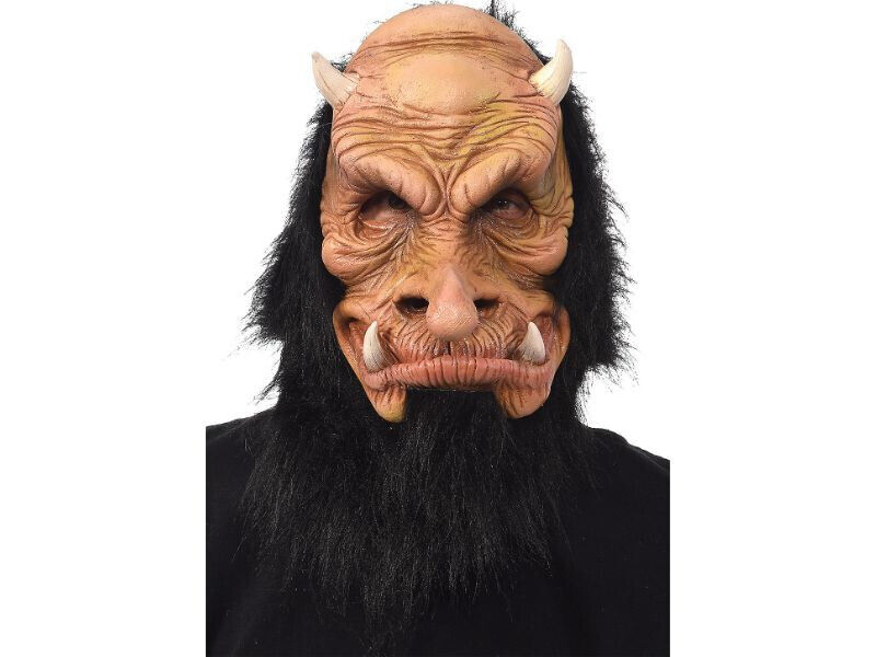 Teddy The Troll Mask Halloween Mythical Creature Horns Fangs Ogre Goblin Monster