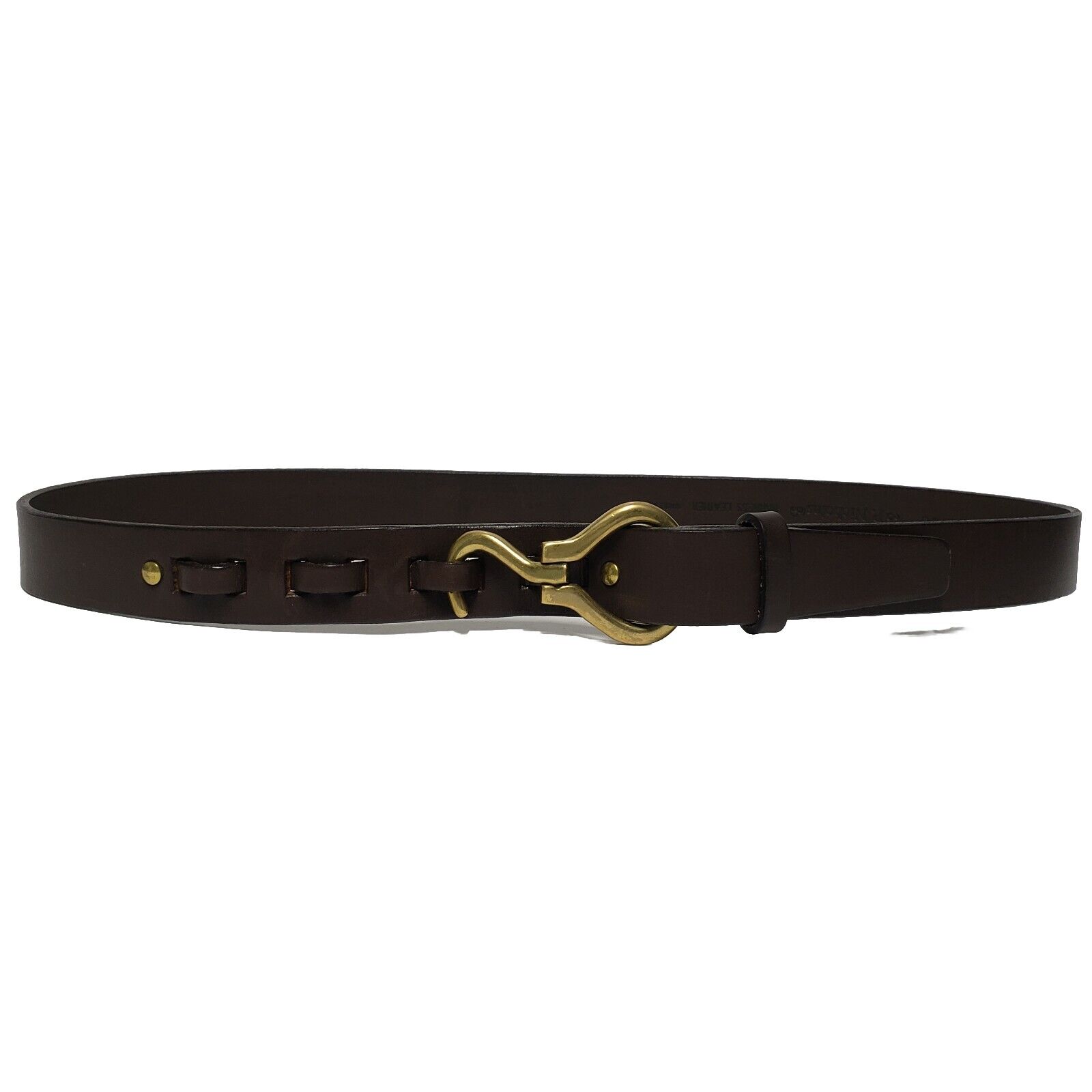 Vintage Original P. Nicholas Handmade Leather Hoof Pick Belt Brown Size 38 USA