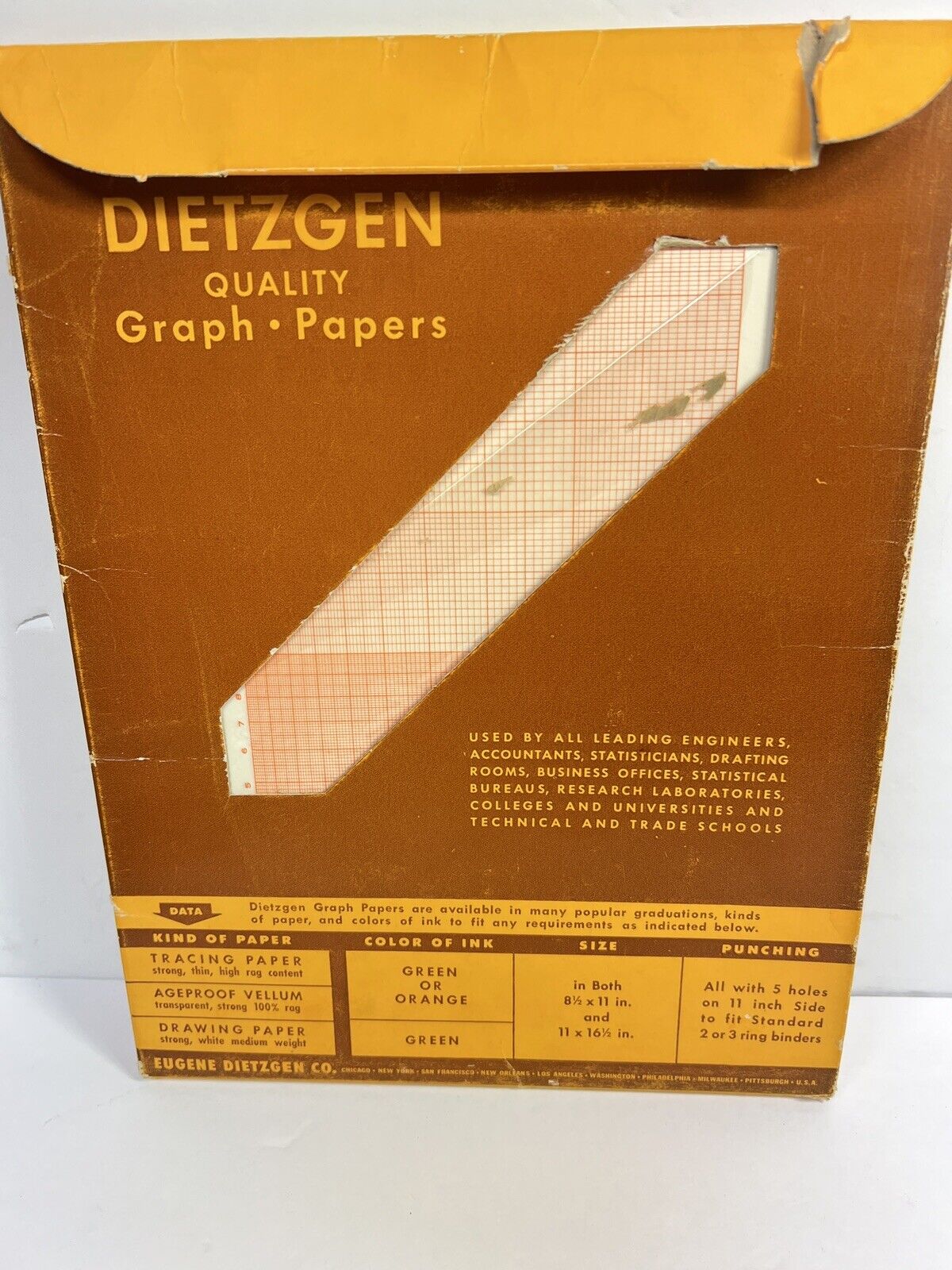 Vintage Dietzgen Quality Graph Papers 8 1/2x11 OPEN BOX