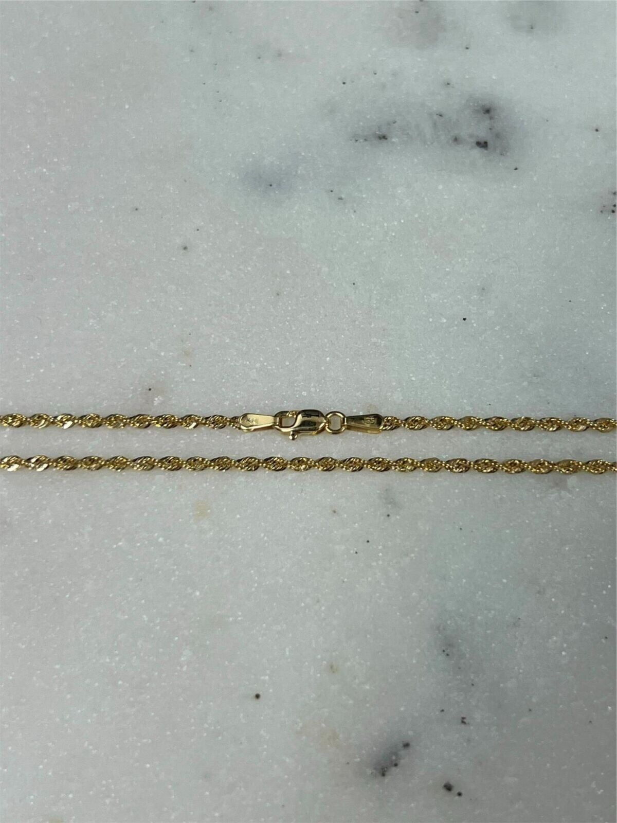 10K Yellow Gold Necklace Gold Rope Chain 2.2MM 18\