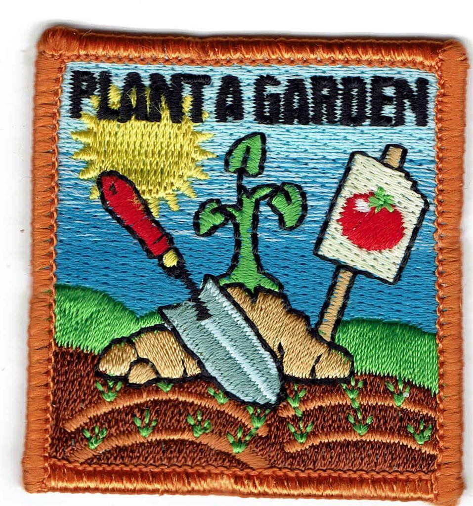 Girl Boy Cub PLANT A GARDEN Gardening Patches Crest Badge SCOUTS GUIDE Flowers