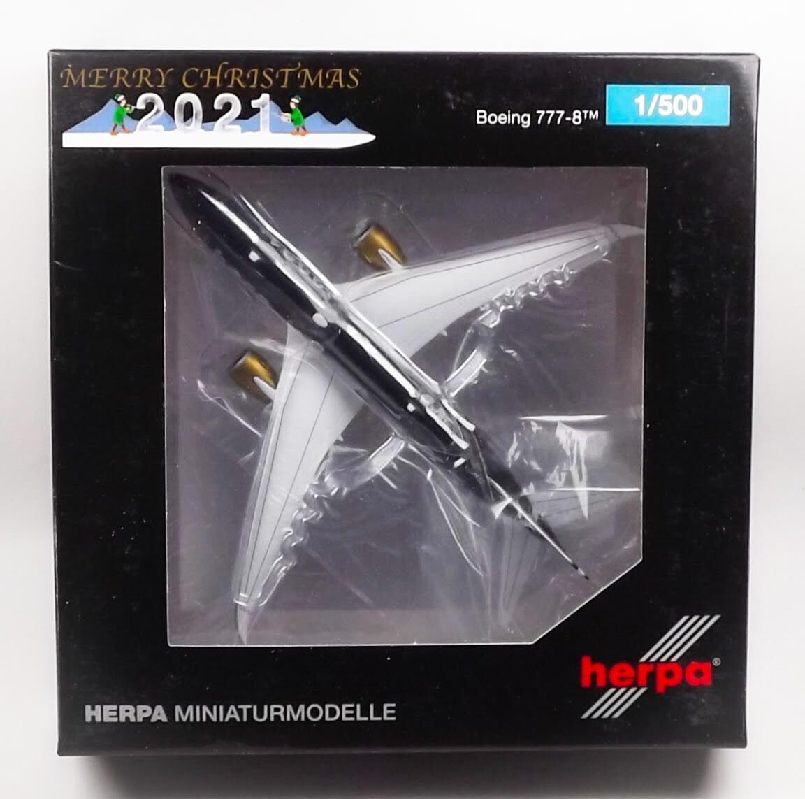 Herpa Wings 535540 Boeing 777-8X \'Christmas 2021\' 1/500 Scale Diecast Model