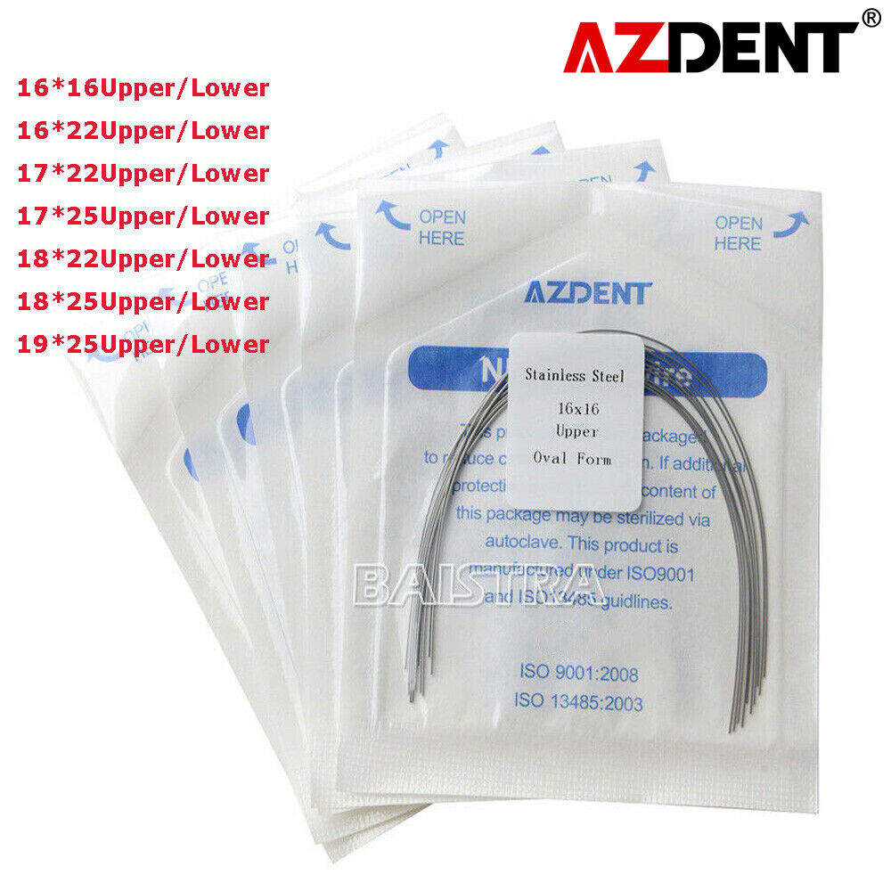 AZDENT Dental Orthodontic Stainless Steel Rectangular Arch Wires Ovoid Form All