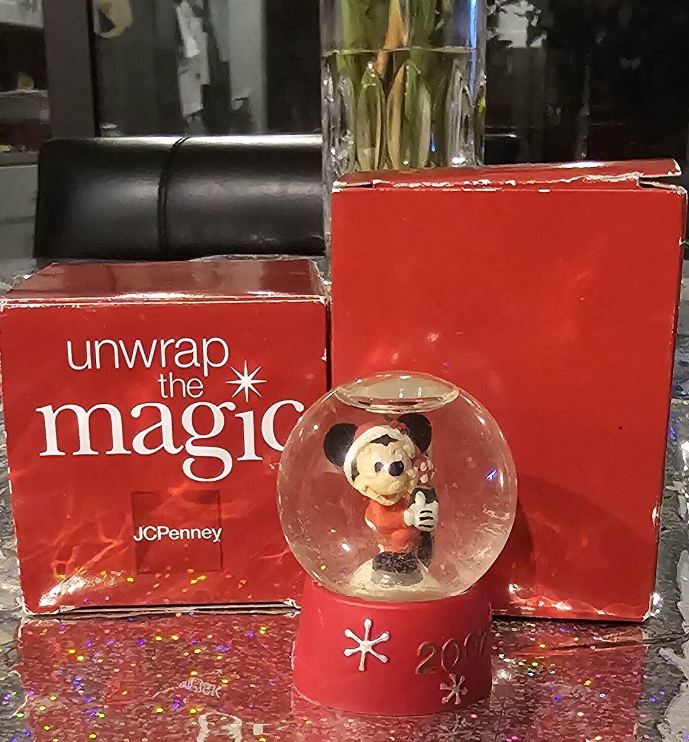 DISNEY Mickey Mouse Collectible  Snow Globe JCPenney Exclusive Christmas 2007