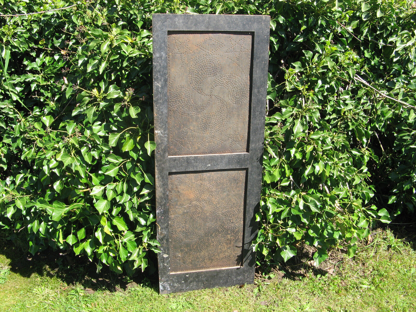 1880s PUNCHED TIN CUPBOARD DOOR 18x48\