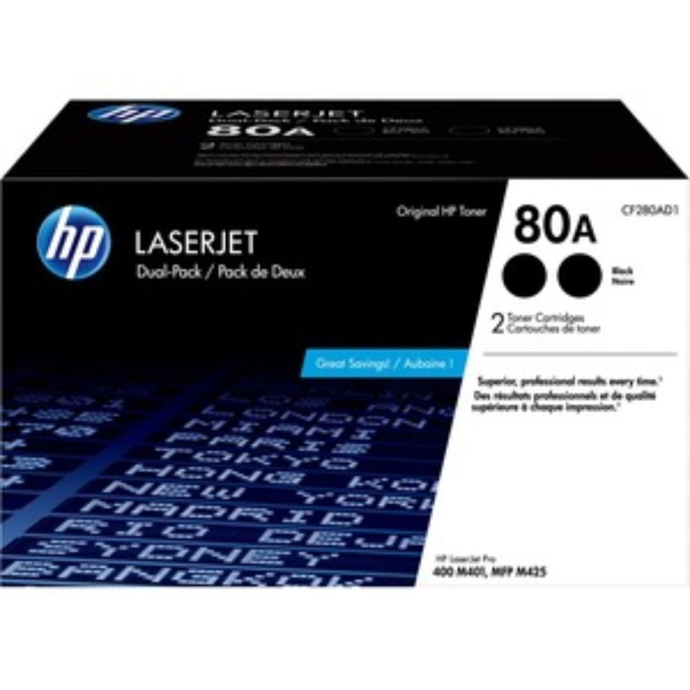 HP LaserJet 80A 2-pack Toner Cartridges - Black (CF280AD1)