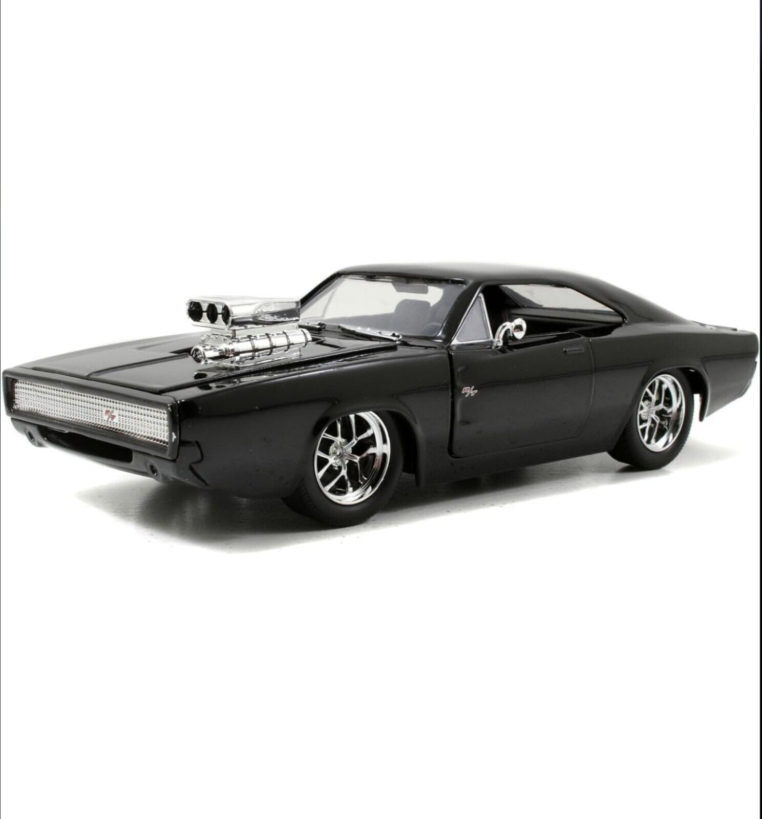 NEW JADA DIECAST FAST AND FURIOUS 7 DOM'S DODGE CHARGER R/T BLACK 1:24 SCALE