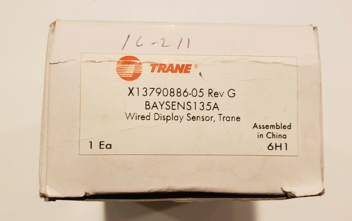Trane BAYSENS135A Wired Display Sensor X13790886-05 Rev G 6H1 New W Instruc