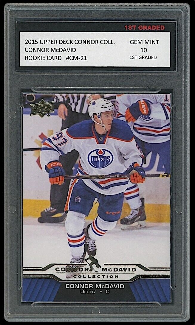 Connor McDavid 2015-16 Upper Deck NHL Collection 1st Graded 10 Rookie Card #21