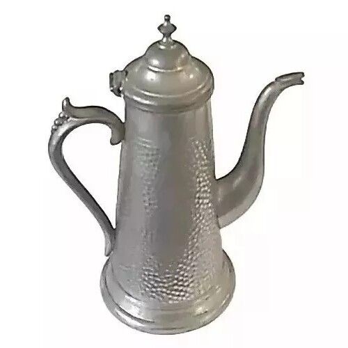 Antique Craftsman Hammered Pewter Coffee Tea Pot Sheffield England 10.5\