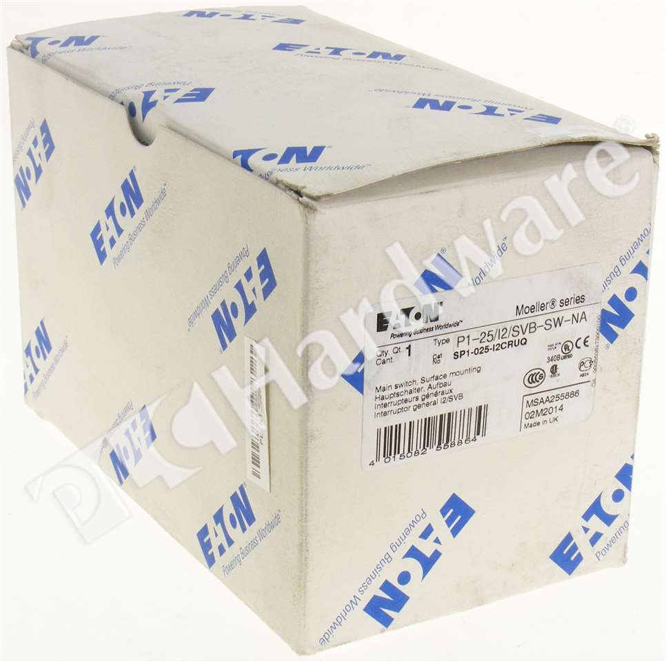 New Eaton SP1-025-I2CRUQ P1-25 MOELLER Main Switch 3 Poles 25A Max 