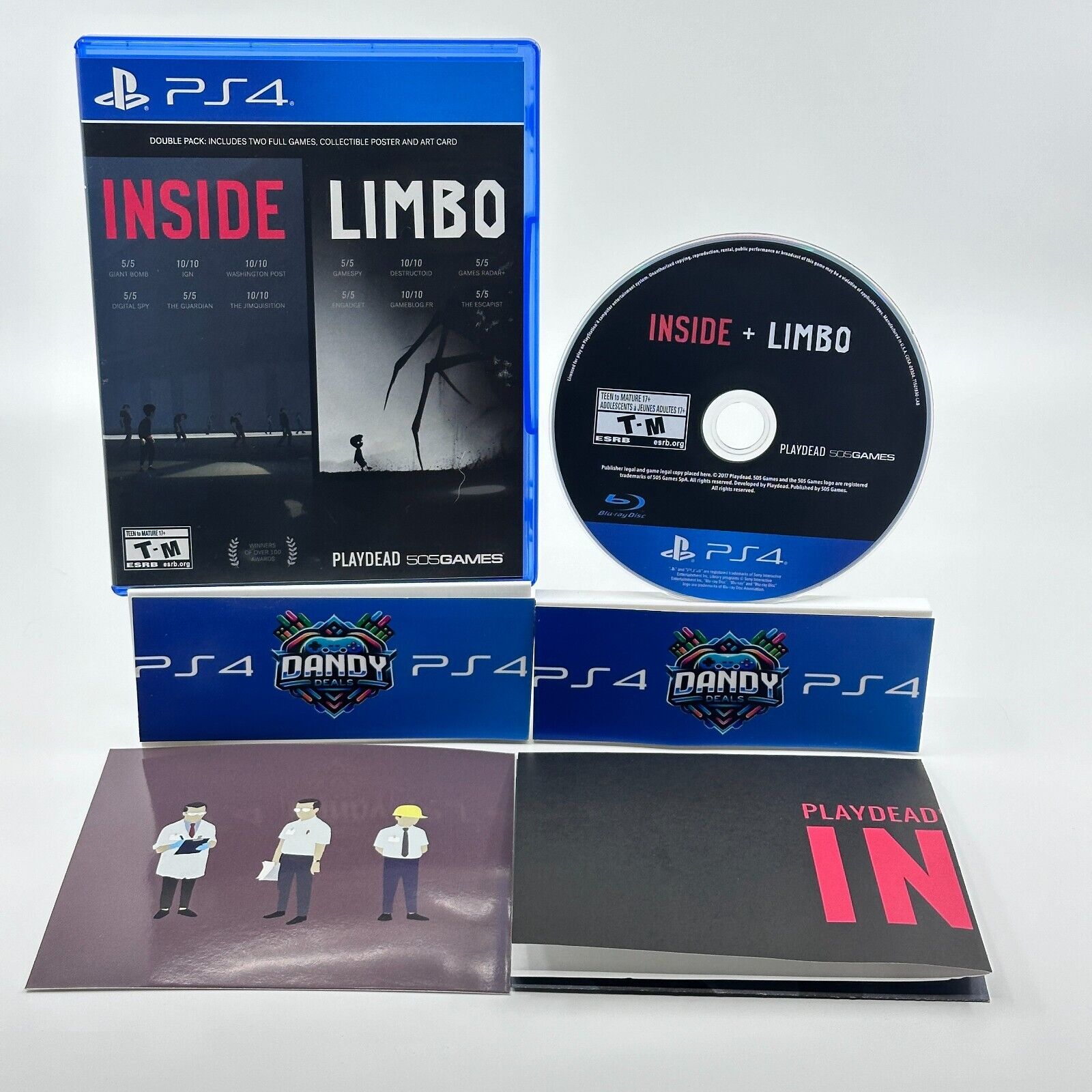 Inside Limbo Double Pack (PS4 PlayStation 4 W/ Art Card + Poster CIB)