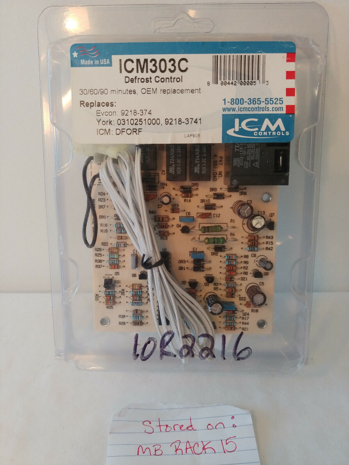 ICM303 Heat Pump Defrost Control for Evcon 9218-374 York 03101251000 9218-3741
