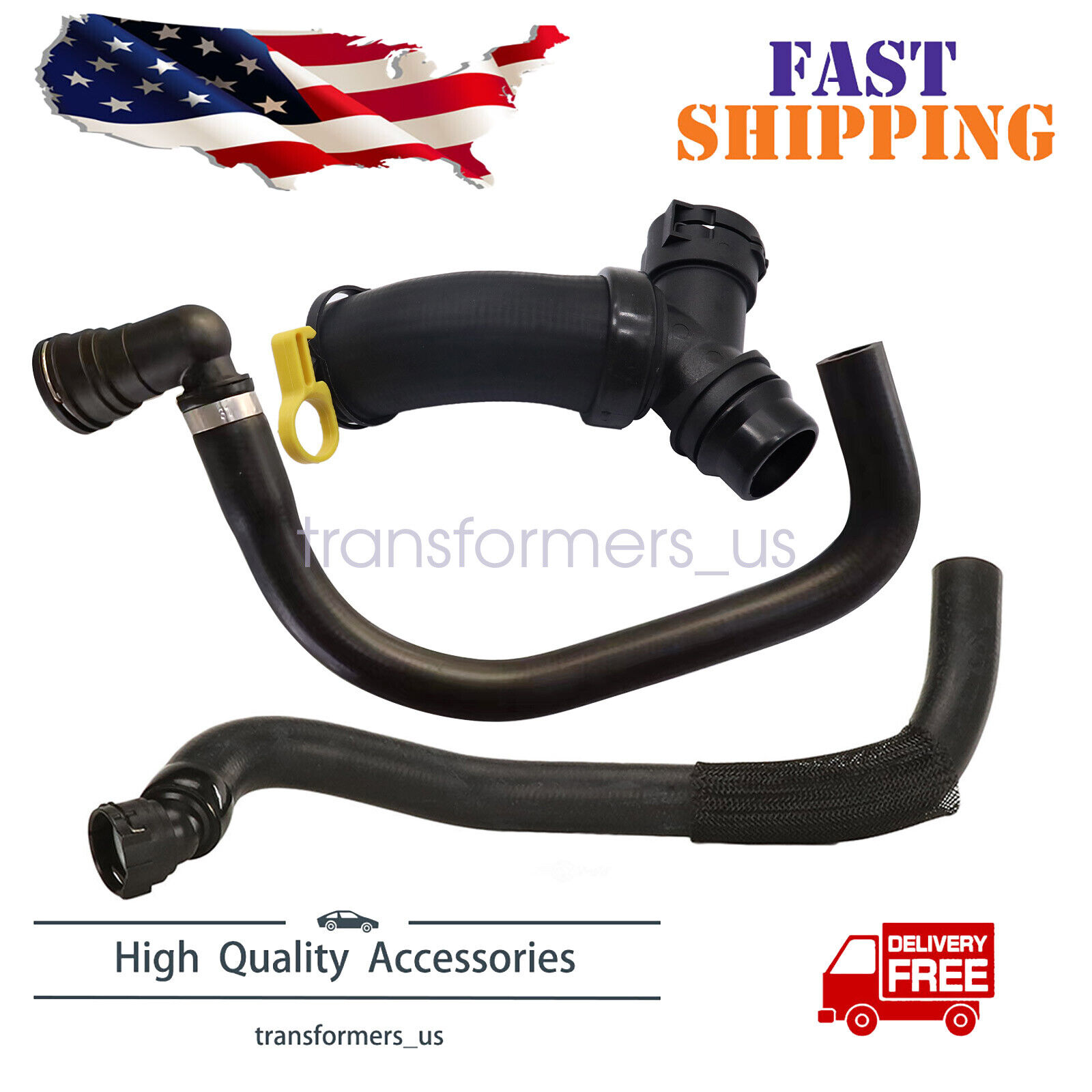 Upper Radiator Hose Y-Connector, Lower Degaus Fit For 2011-2020 Ford F150 5.0L