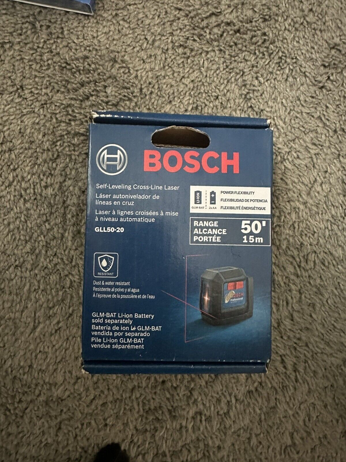 Bosch GLL50-20 50 ft. Cross Line Laser Level Self Leveling with VisiMax Tech NEW